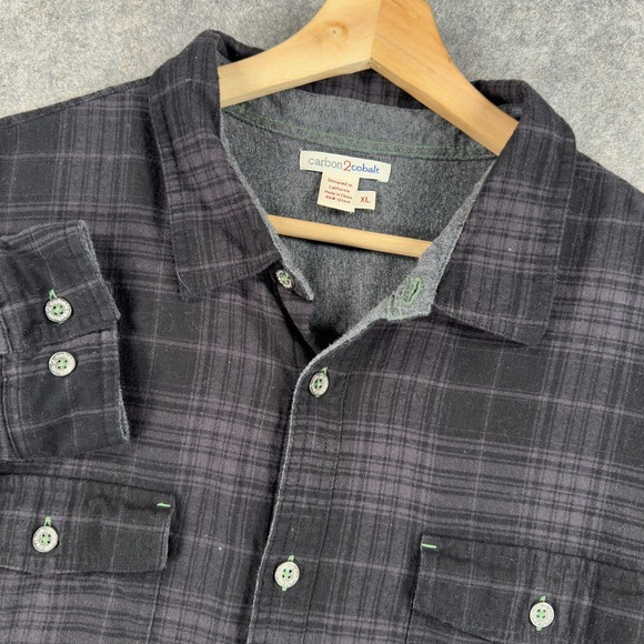 Carbon 2 Cobalt Other - Carbon 2 Cobalt Shirt Mens XL Black Plaid Lined Flannel Long Sleeve Button Front
